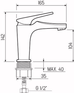 Смеситель для раковины РМС SL122-001F хром